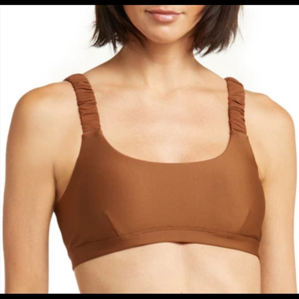 ALO Yoga Brown Ruched Strap Bralette and Leggings
